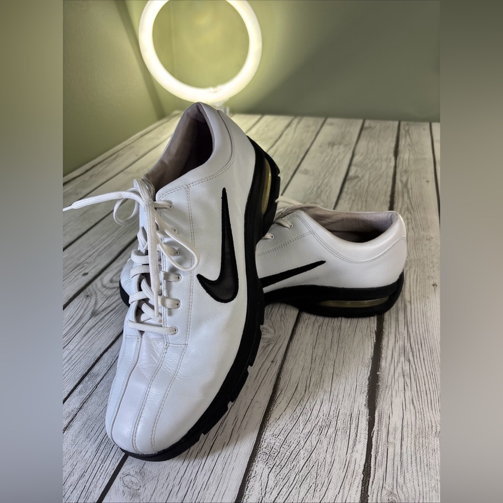 NIKE SPORT PERFORMANCE SP-5 GOLF SHOES SIZE 12 WHITE BLACK 389317.